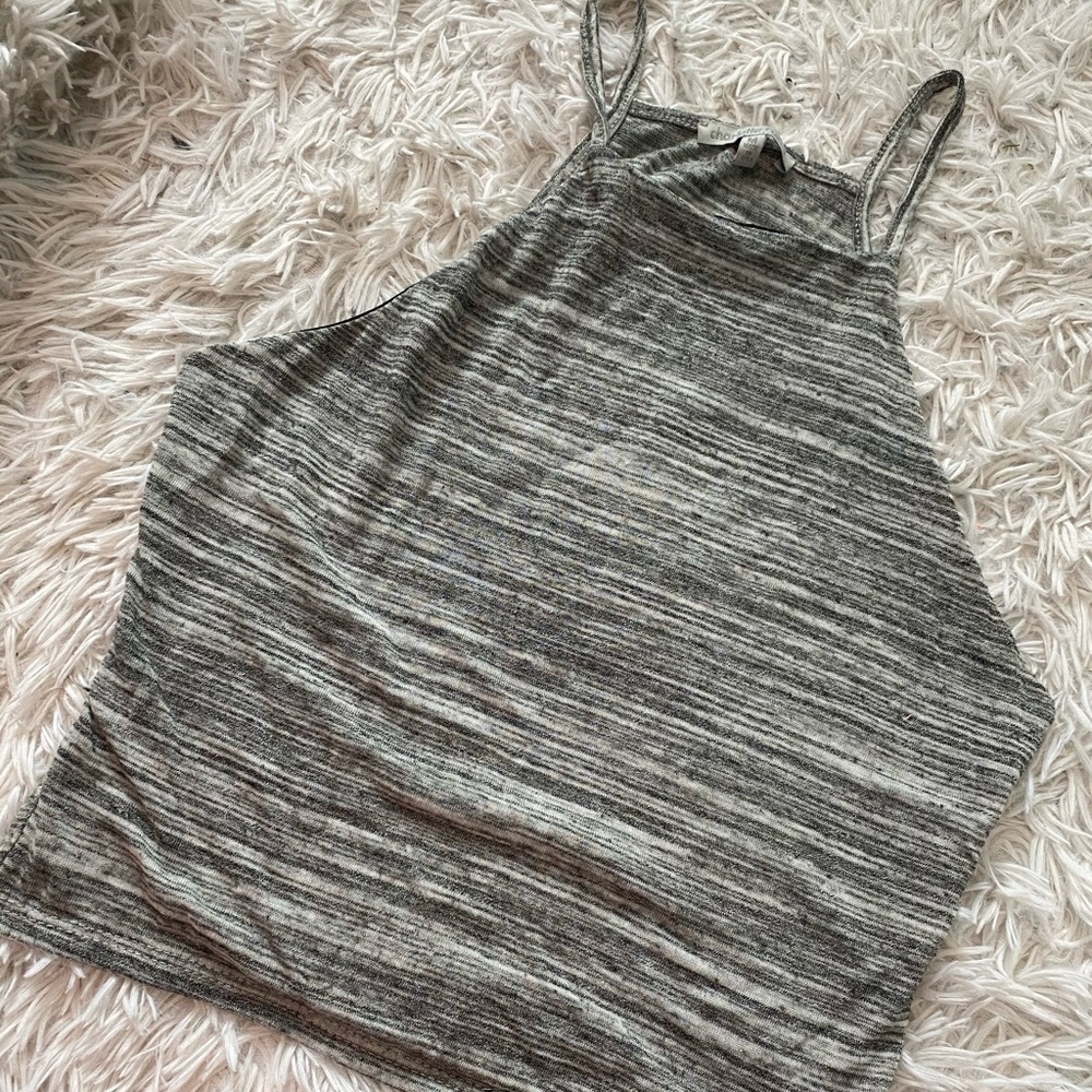 Charlotte Russe Grey Cropped Tanktop